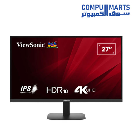 ViewSonic VA2708-4K-MHD 27 inch 4K UHD monitor with IPS technology for high-quality visuals available at Compumarts.