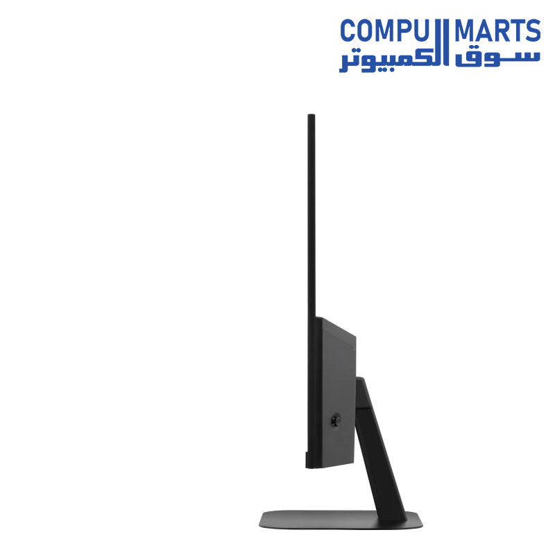 Side profile of the ViewSonic VA2708-4K-MHD flat screen monitor with anti-glare surface treatment.