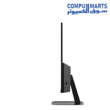 Side profile of the ViewSonic VA2708-4K-MHD flat screen monitor with anti-glare surface treatment.