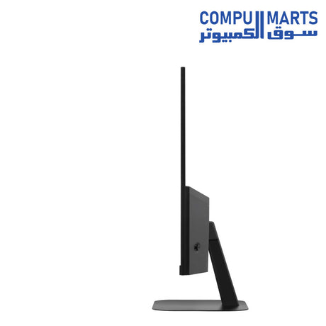 Side profile of the ViewSonic VA2708-4K-MHD flat screen monitor with anti-glare surface treatment.
