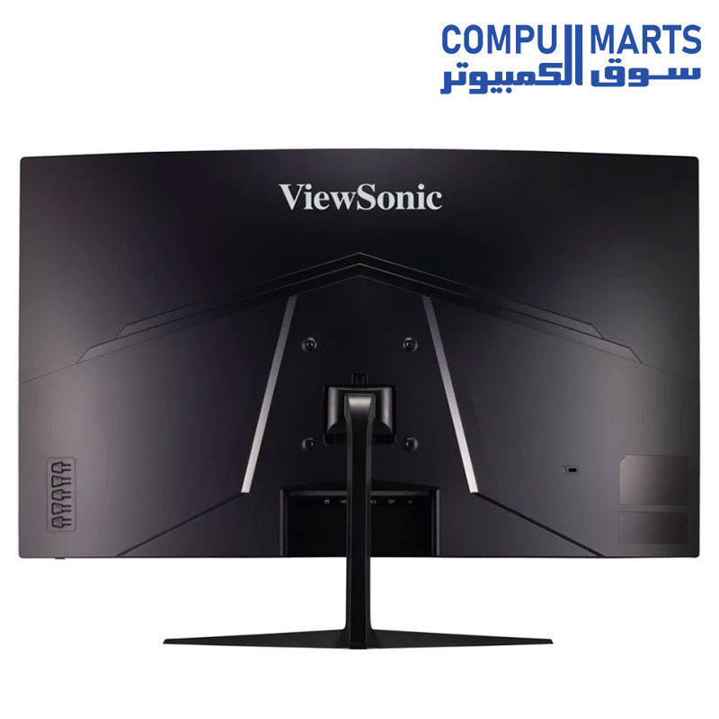 Side profile of the ViewSonic VX3218C-2K curved gaming monitor with anti-glare surface treatment.