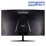 Side profile of the ViewSonic VX3218C-2K curved gaming monitor with anti-glare surface treatment.