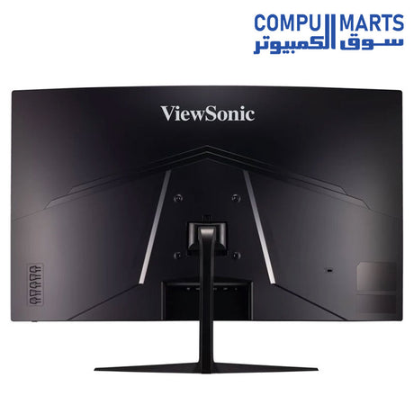Side profile of the ViewSonic VX3218C-2K curved gaming monitor with anti-glare surface treatment.