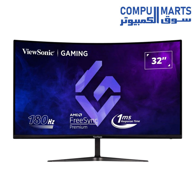ViewSonic VX3218C-2K 32 inch QHD curved gaming monitor with 180Hz refresh rate available at Compumarts.