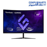 ViewSonic VX3218C-2K 32 inch QHD curved gaming monitor with 180Hz refresh rate available at Compumarts.