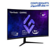 Rear connectivity ports on the ViewSonic VX3218C-2K including HDMI 2.1 and DisplayPort inputs.