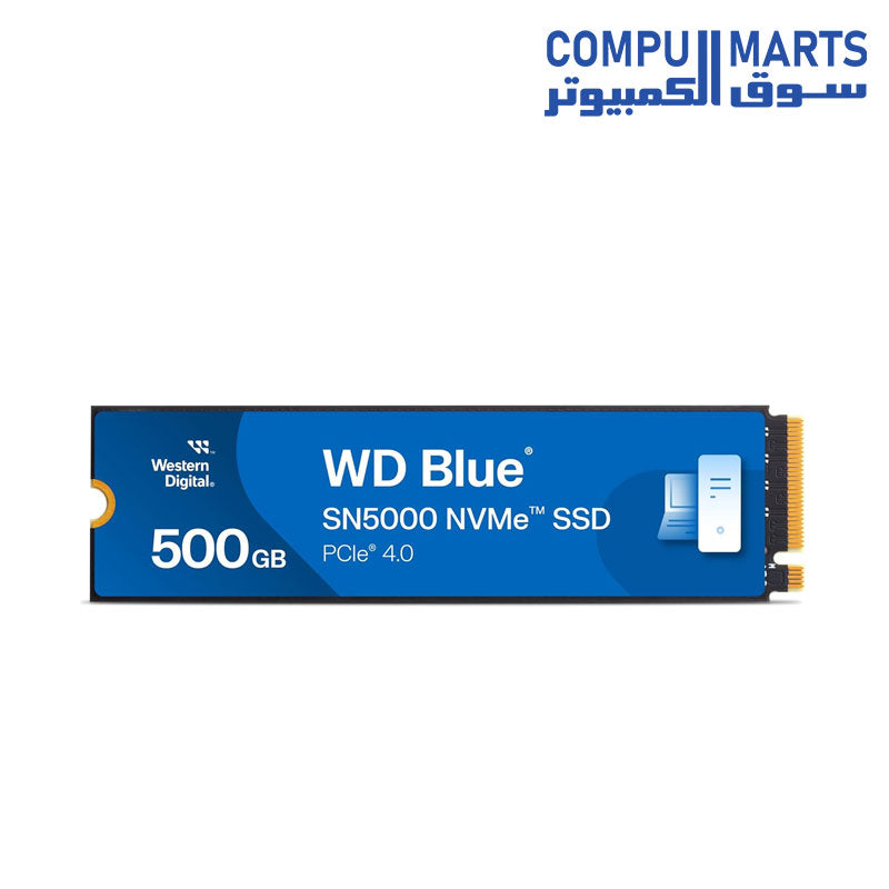 قرص Western Digital WD Blue SN5000 NVMe SSD داخلي – M.2 2280 – PCIe Gen 4.0 – سرعة تصل إلى 5,150 ميجابايت/ثانية