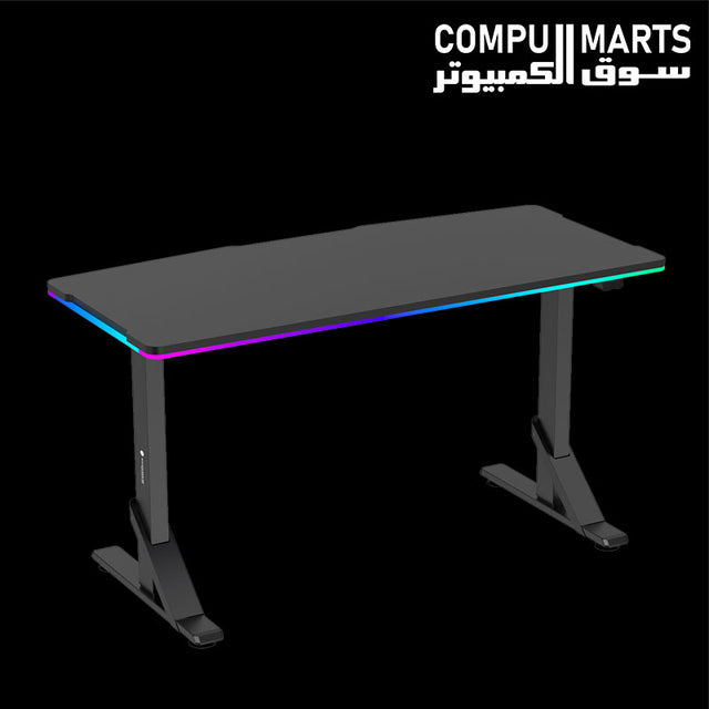 WJ COOLMANT GMT-T-902-RGB height-adjustable gaming table with RGB lighting