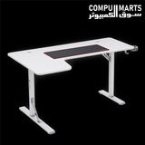 WJCOOLMAN white L-shaped gaming desk measuring 160 × 100 cm.