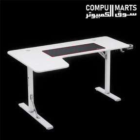 WJCOOLMAN white L-shaped gaming desk measuring 160 × 100 cm.