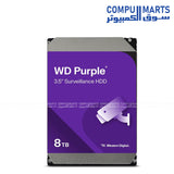 WD Purple Surveillance Hard Drive 2TB to 12TB – 24/7 Reliable CCTV Storage for Security Systems in Egypt
