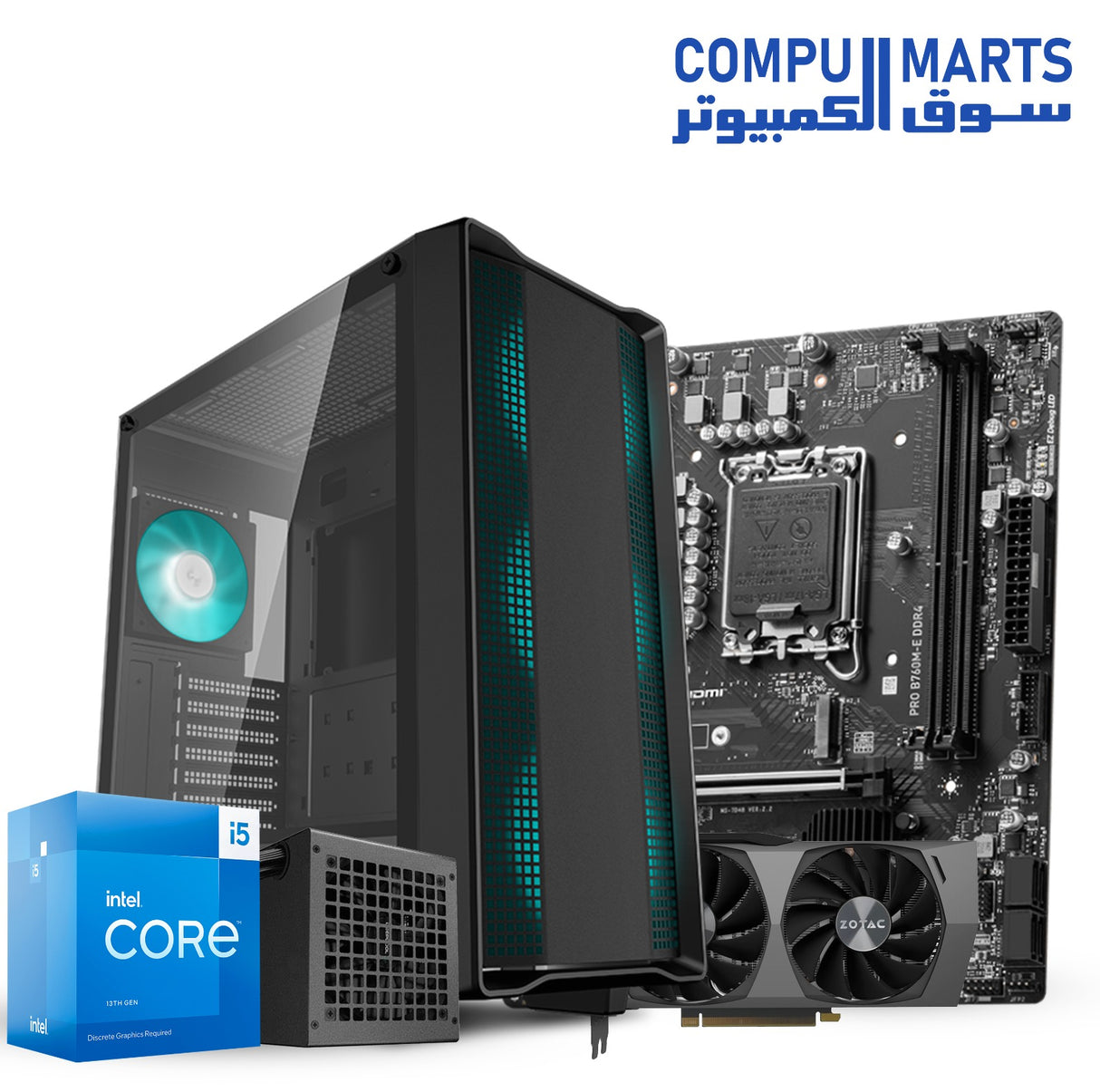 CORE I5-13400F | MSI B760M-E | 16GB DDR4 | 240GB SSD | DEEPCOOL CC560 CASE TEMPERED GLASS| PSU DEEPCOOL PF650W 80+ | ZOTAC RTX 3060 12G TWIN EDGE