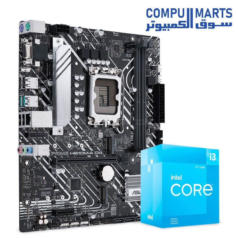 Core i3-12100F & ASUS PRIME H610M-D D4 BUNDLE – Compumarts Egypt