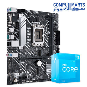 Intel Core i3-12100F Processor + ASUS PRIME H610M-D D4 Motherboard – Budget-Friendly Entry-Level PC Bundle – Perfect for Home & Office Use – Egypt

