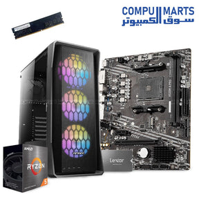 SUMMER BUNDLE – AMD Ryzen 5 5600GT Processor + MSI A520 Motherboard + Antec NX360 Case + 16GB DDR4 RAM + Lexar 128GB SSD – Affordable Summer PC Build – Egypt

