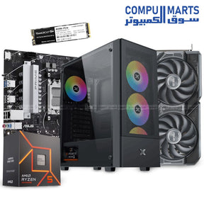 RIO 1 Gaming PC – AMD Ryzen 5 7500F + 16GB DDR5 RAM + 256GB SSD + NVIDIA RTX 4060 Ti 8GB + B650M-R Motherboard + XIGMATEK HERO II Case with 750W PSU – Performance Gaming Build – Egypt

