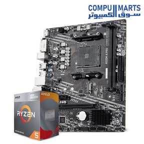 AMD Ryzen 5 4600G 3.7GHz AM4 Processor + MSI A520M-A PRO DDR4 Micro ATX Motherboard Bundle – Budget Productivity & Gaming Setup – Egypt

