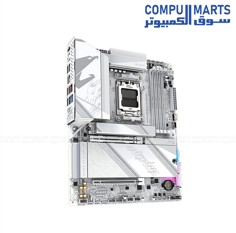 GIGABYTE X870 AORUS ELITE X3D ATX AM5 Motherboard, AMD X870 Chipset, DDR5 8800MHz OC, PCIe 5.0, Dual USB4, Wi-Fi 7, 5GbE LAN