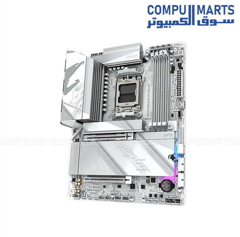 GIGABYTE X870 AORUS ELITE X3D ATX AM5 Motherboard, AMD X870 Chipset, DDR5 8800MHz OC, PCIe 5.0, Dual USB4, Wi-Fi 7, 5GbE LAN