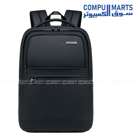 Black Goldenwolef GB00728 laptop bag with water resistance and bottle pocket at Compumarts