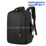 Meinaili 1905 Black 15.6-inch laptop bag with 14L expandable capacity and waterproof film coating