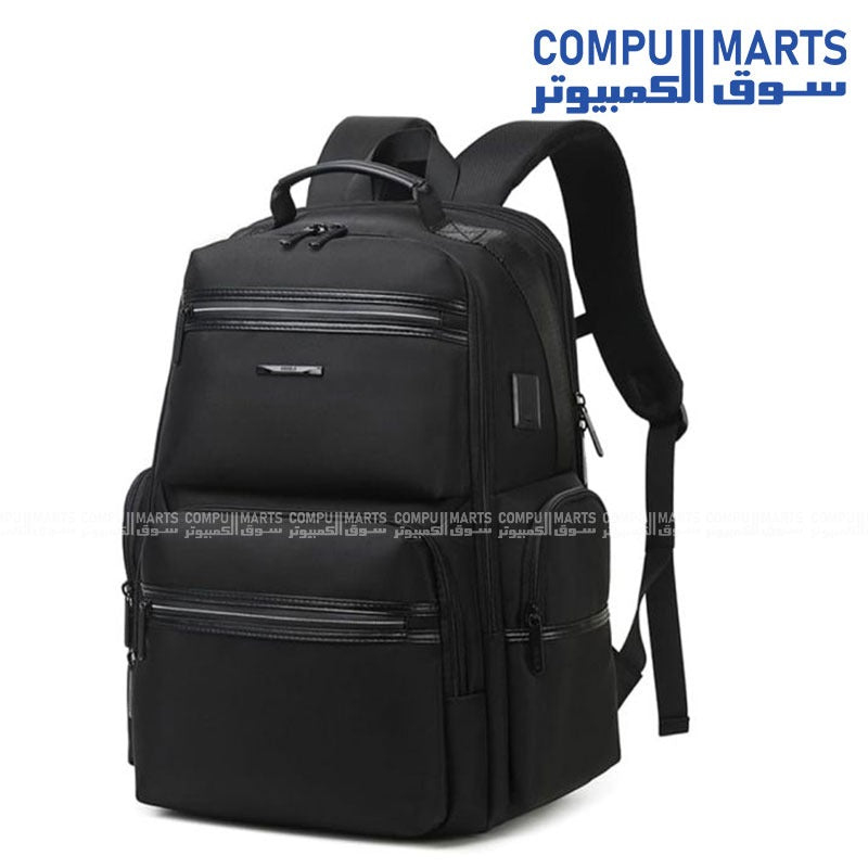 Compumarts Rahala BNG124 Black laptop backpack for 17-inch laptops with polyester material