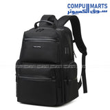 Compumarts Rahala BNG124 Black laptop backpack for 17-inch laptops with polyester material