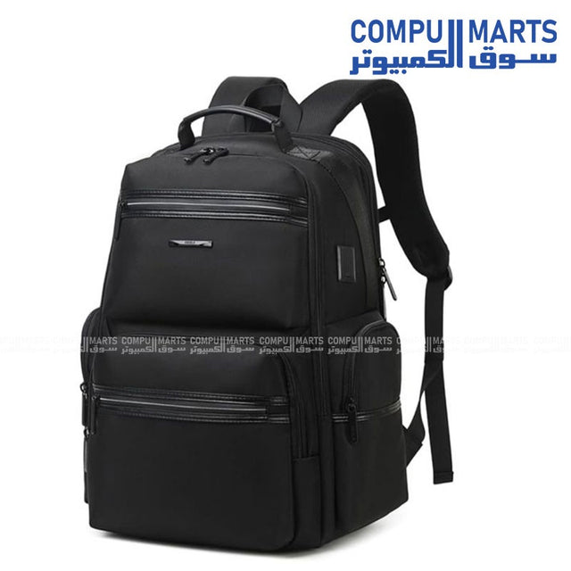 Compumarts Rahala BNG124 Black laptop backpack for 17-inch laptops with polyester material