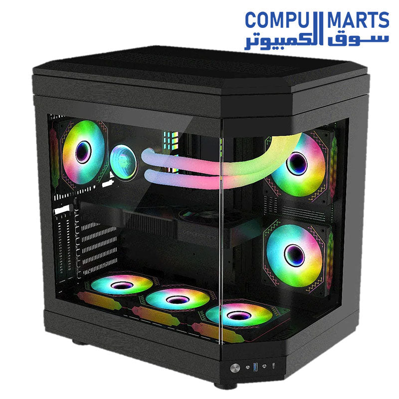 Wjcoolman Y40 6F 6 Uni Fans Gaming Case – Compumarts Egypt