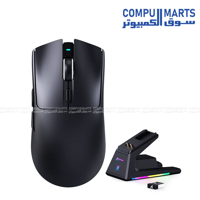 ATTACK SHARK X1 Lightweight 3-Mode Gaming Mouse PixArt PAW3395PRO Sensor Up to 40000 DPI Wired 2.4G Bluetooth Omron Switches White Black