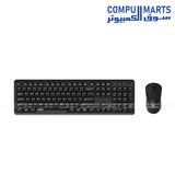 Silent Wireless Optical Mouse & Keyboard Combo Black