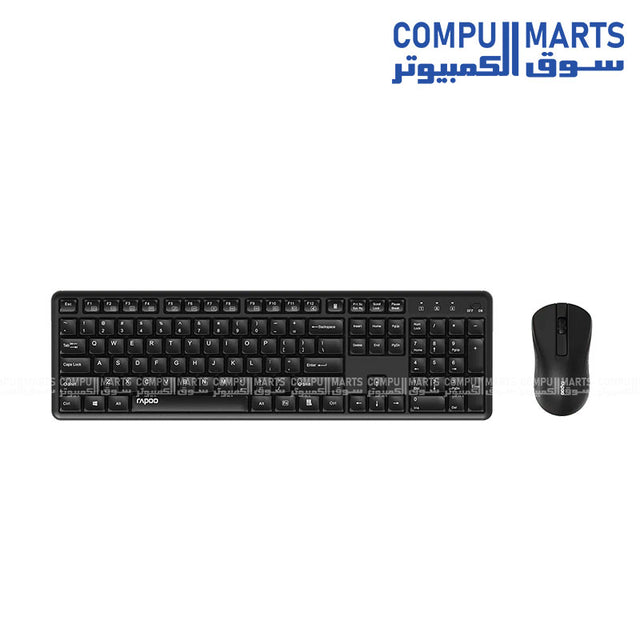Silent Wireless Optical Mouse & Keyboard Combo Black