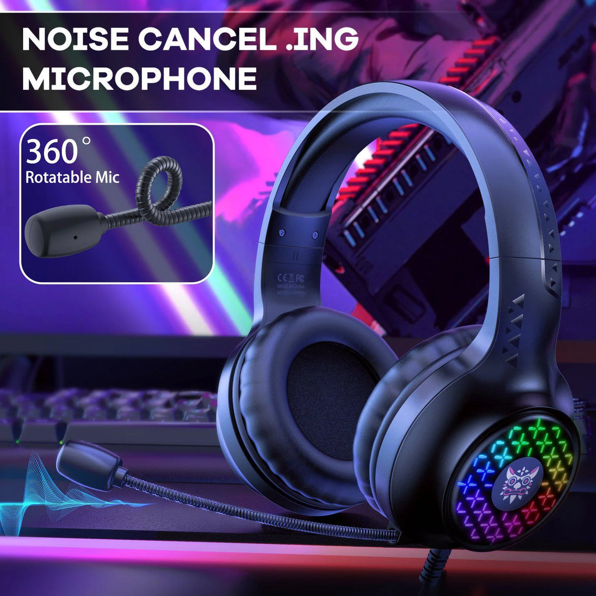 Onikuma  X7 PRO Wired Gaming Headset RGB Light Noise-canceling Headphone With Microphone for PS4 / PC/ XboxOne