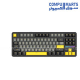 X87 mechanical keyboard Egypt 80% ANSI layout 87 keys wireless mechanical keyboard with RGB 16 million backlight and 4000mAh Li-battery