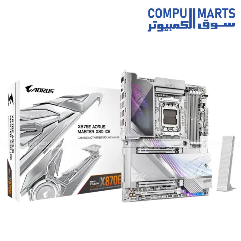 X870E AORUS MASTER X3D ICE – motherboard – GIGABYTE – AM5 DDR5 PCIe 5.0 WiFi 7 dual LAN 10GbE