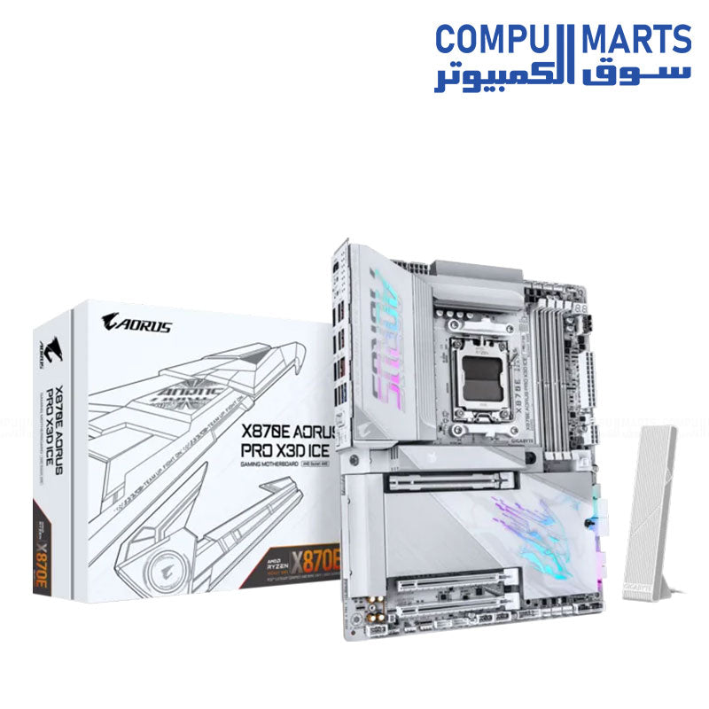  GIGABYTE X870E AORUS PRO X3D ICE Black motherboard with USB4, Realtek 5GbE LAN and Compumarts
