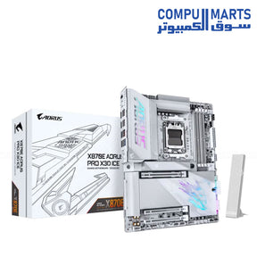  GIGABYTE X870E AORUS PRO X3D ICE Black motherboard with USB4, Realtek 5GbE LAN and Compumarts