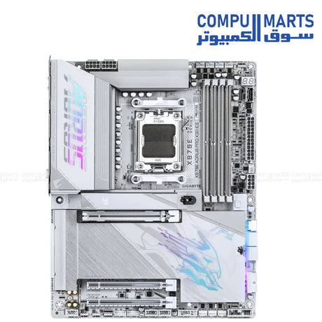 X870E AORUS PRO X3D motherboard featuring four M.2 slots, PCIe 5.0 graphics slot and USB4 connectivity