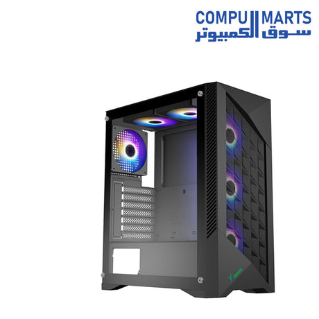 XANDER Velox Plus Black gaming case E-ATX 4PCS ARGB FANS USB3.0 x1+USB2.0x2 Front Mesh & Left TG Panel available in Egypt