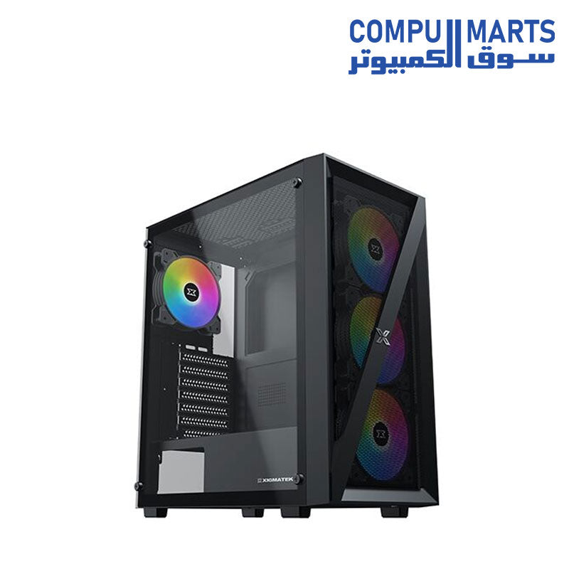 XIGMATEK BLADE FIXED RGB 4 FAN MID TOWER Case – Compumarts Egypt
