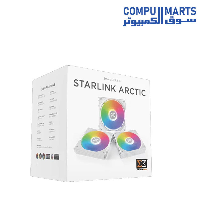EN41310-COMPUTER-FAN-XIGMATEK-STARLINK-ARCTIC-ARGB-3-Fans-with-Controller