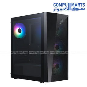 XPG Lander 500 Mid Tower ATX PC Case – Tempered Glass, 4×120mm ARGB Fans, ATX/Micro-ATX/Mini-ITX Support – Black/White – Egypt