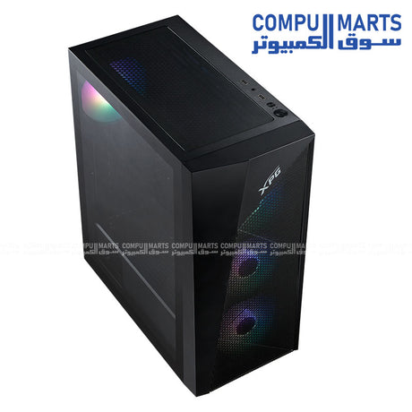 XPG Lander 500 Mid Tower ATX PC Case – Tempered Glass, 4×120mm ARGB Fans, ATX/Micro-ATX/Mini-ITX Support – Black/White – Egypt