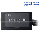 "XPG Pylon II 650W / 750W 80 Plus Bronze ATX 3.1 Power Supply with silent 135mm fan, 12V-2x6 GPU connector, high efficiency, and 5-year warranty – Egypt"