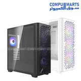 XPG Valor Air Pro mid tower gaming PC case with tempered glass panel and four ARGB cooling fans