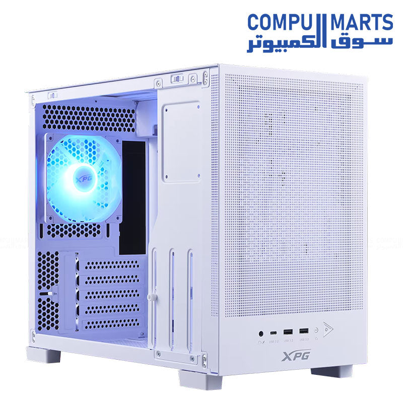 XPG Valor Mesh Nano Micro-ATX gaming case with mesh front panel and ARGB fan for high airflow cooling