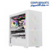 Xander Velox Max Black White Gaming Case with 4 ARGB Fans and 700W PSU