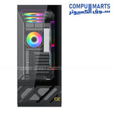 Xigmatek Alphard Pro Mid Tower Gaming Case with 6 inch LCD display and ARGB fans black