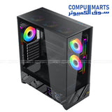 Xigmatek Alphard Pro Mid Tower Gaming Case with 6 inch LCD display and ARGB fans black