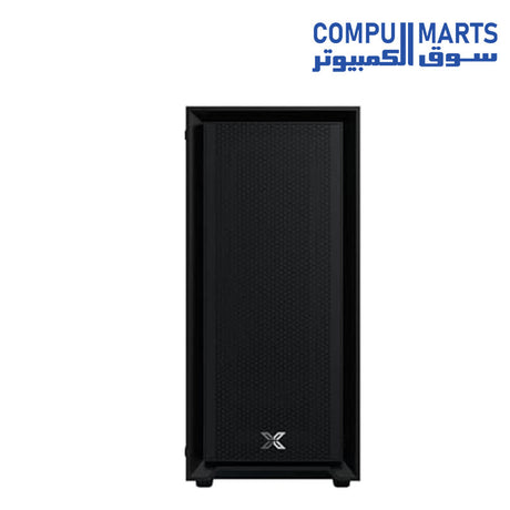 Front panel layout and USB ports of the Xigmatek Amun 3F computer case.